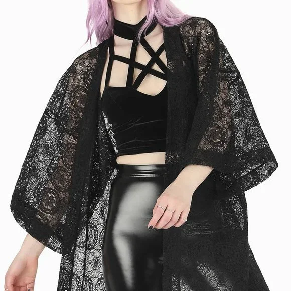 BLACKMILK THE WIDOW LACE KIMONO - LIMITED - Picture 2 of 4